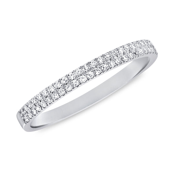 14K White Gold .17Ct Diamond Double Band-Rings-Maurice's Jewelers-