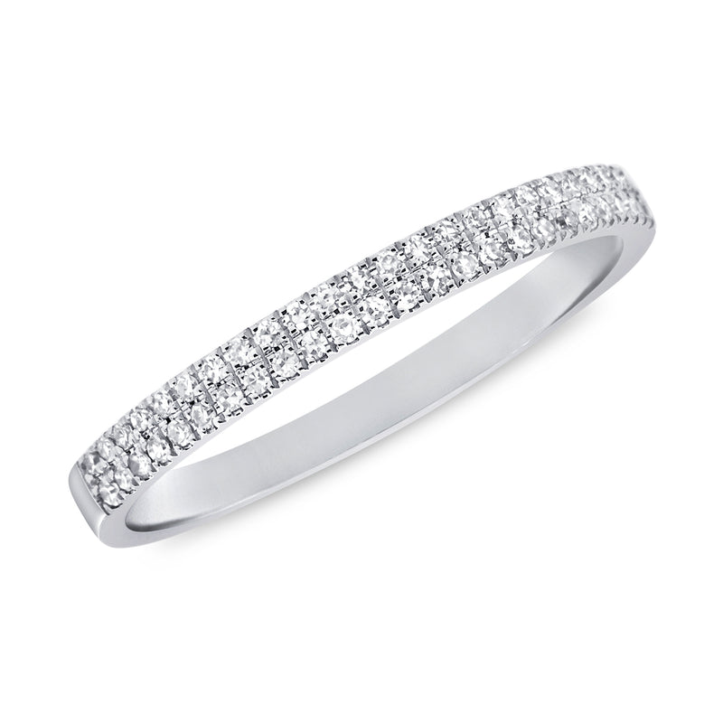 14K White Gold .17Ct Diamond Double Band-Rings-Maurice's Jewelers-