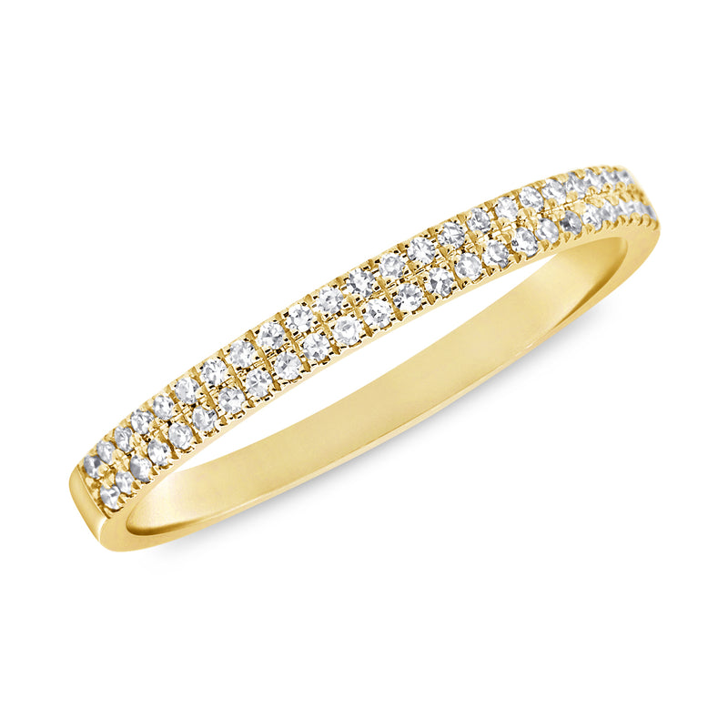 14K Yellow Gold .17Ct Diamond Double Band-Rings-aaron jewelry-