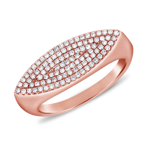 14K Rose Gold Diamond Pave Ring