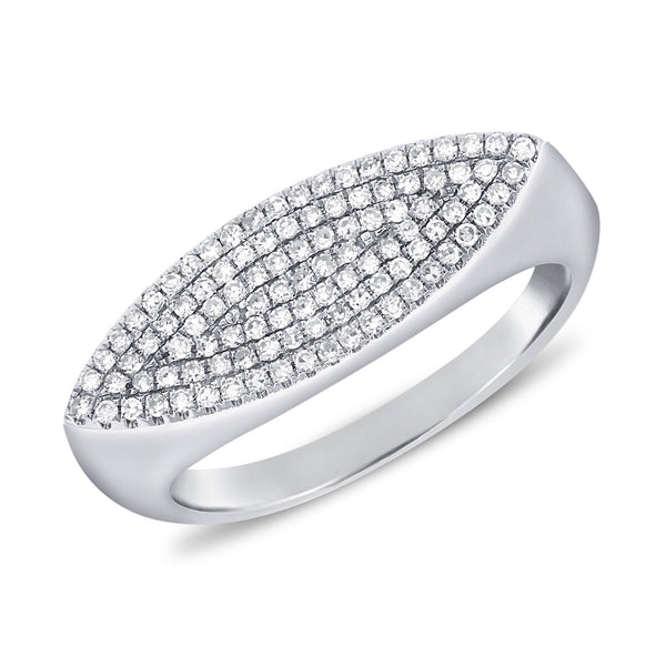 14K White Gold Diamond Pave Ring