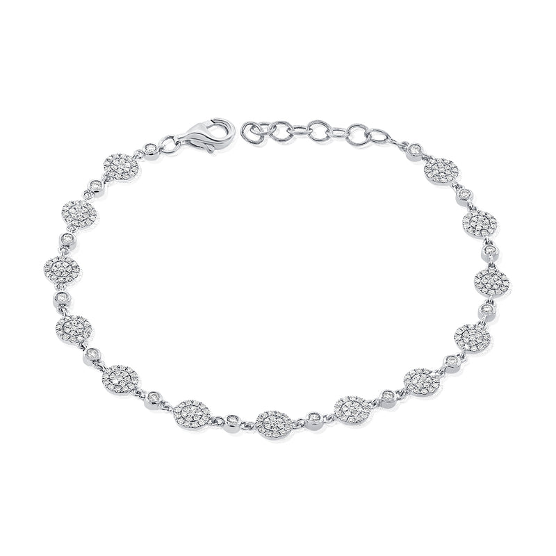 14K Rose Gold Diamond Pave Disc Bracelet-Rings-Maurice's Jewelers-WHITE GOLD-