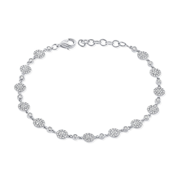 14K Yellow Gold Diamond Pave Disc Bracelet-Rings-aaron jewelry-WHITE GOLD-