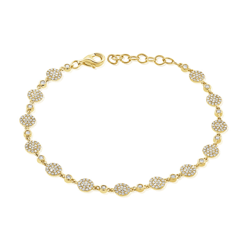 14K Rose Gold Diamond Pave Disc Bracelet-Rings-Maurice's Jewelers-YELLOW GOLD-