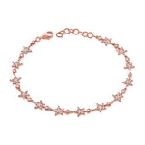 14K White Gold Diamond Star Bracelet-Bracelets-aaron jewelry-ROSE GOLD-