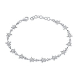 14K White Gold Diamond Star Bracelet-Bracelets-aaron jewelry-WHITE GOLD-