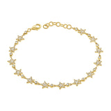 14K White Gold Diamond Star Bracelet-Bracelets-aaron jewelry-YELLOW GOLD-