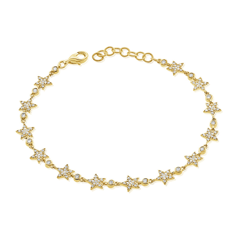 14K Rose Gold Diamond Star Bracelet-Bracelets-Maurice's Jewelers-YELLOW GOLD-