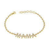 14K White Gold Diamond Mama Bezel Bracelet-Bracelets-Maurice's Jewelers-YELLOW GOLD-