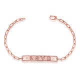 14K Rose Gold Diamond "Love" Bar Bracelet