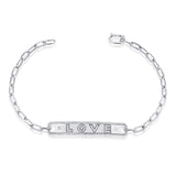 14K Yellow Gold Diamond "Love" Bar Bracelet