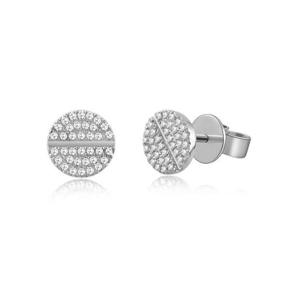 14K Yellow Gold Diamond Screw Earrings