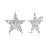 14K Yellow Gold Diamond Extra Large Star Earrings-EARRINGS-Maurice's Jewelers-WHITE GOLD-