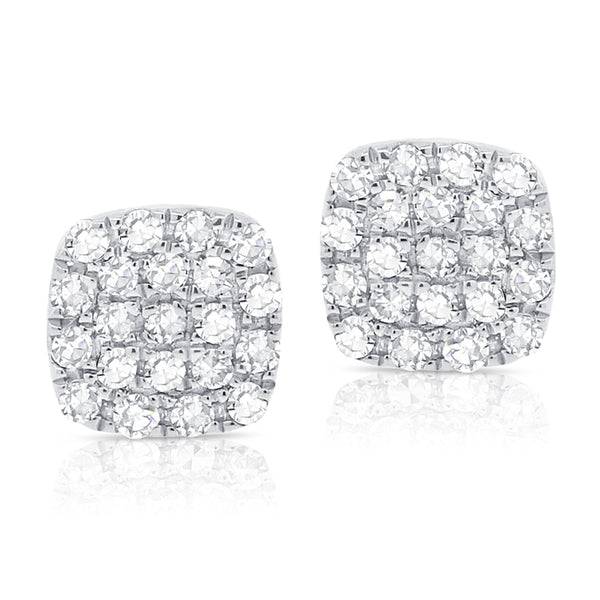 14K Rose Gold Diamond Small Petite Cushion Stud Earrings-EARRINGS-Maurice's Jewelers-WHITE GOLD-