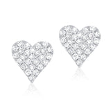 14K Rose Gold Diamond Small Heart Stud Earrings-Earrings-Maurice's Jewelers-WHITE GOLD-