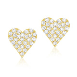 14K Rose Gold Diamond Small Heart Stud Earrings-Earrings-Maurice's Jewelers-YELLOW GOLD-