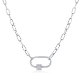 14K Yellow Gold Full Diamond Pave link Necklace-Necklaces-aaron jewelry-White Gold-