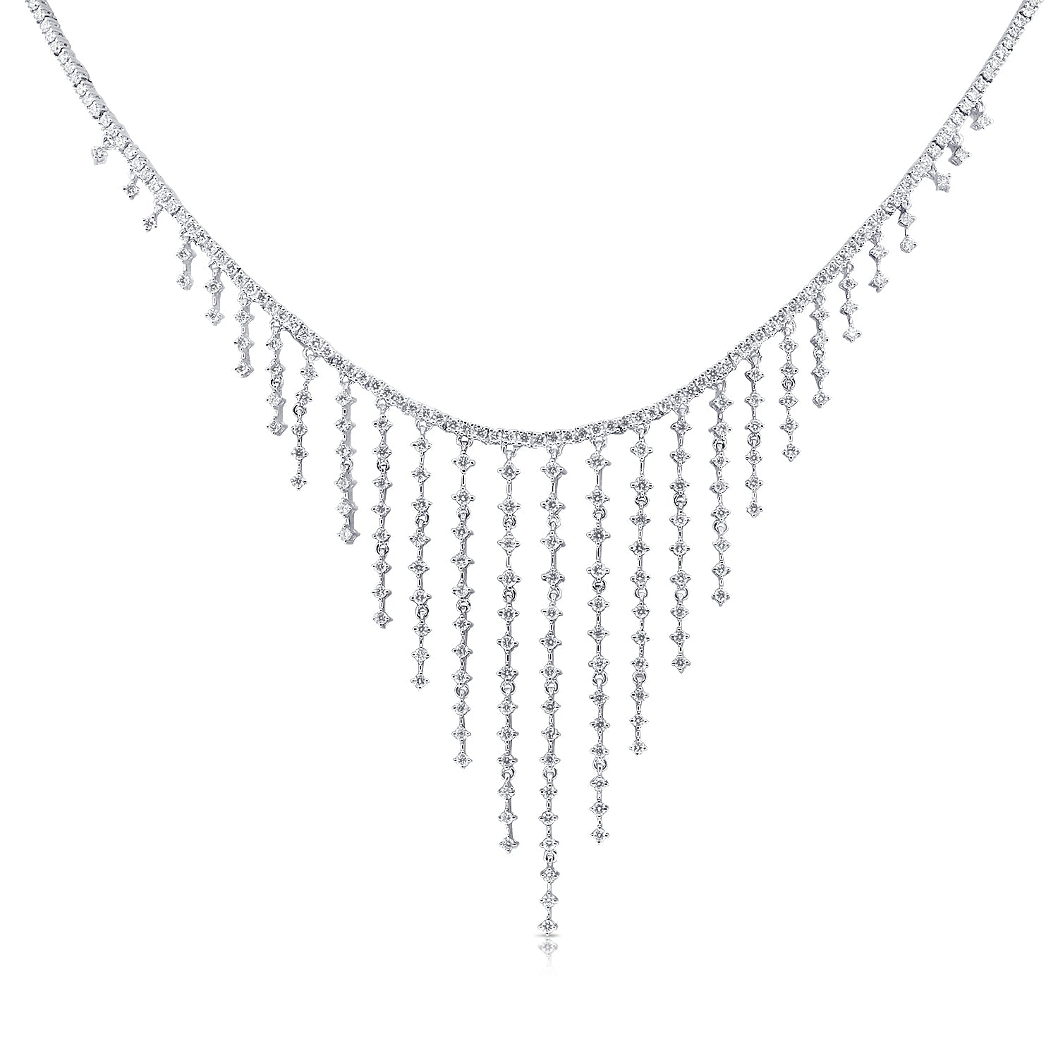 14K White Gold Dripping Diamond Necklace – Maurice's Jewelers