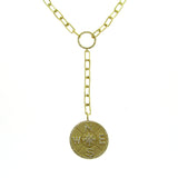 14K Yellow Gold Diamond Open Link Compass Necklace