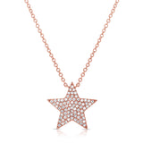 14K Rose Gold Diamond Star Necklace-Necklaces-Maurice's Jewelers-ROSE GOLD-