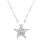 14K Rose Gold Diamond Star Necklace-Necklaces-Maurice's Jewelers-WHITE GOLD-