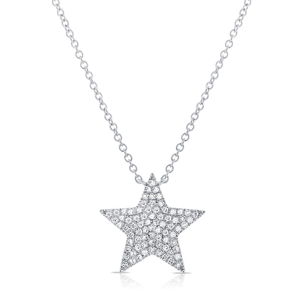 14K Yellow Gold Diamond Star Necklace-Necklaces-Maurice's Jewelers-WHITE GOLD-