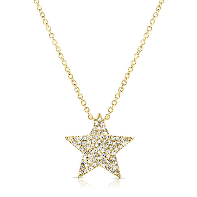 14K Rose Gold Diamond Star Necklace-Necklaces-Maurice's Jewelers-YELLOW GOLD-