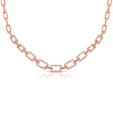 14K White Gold Diamond Link Necklace-EARRINGS-Maurice's Jewelers-ROSE GOLD-