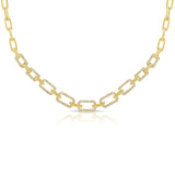 14K White Gold Diamond Link Necklace-EARRINGS-Maurice's Jewelers-YELLOW GOLD-
