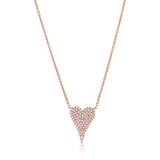 14K Yellow Gold Diamond Heart Necklace-Necklaces-aaron jewelry-ROSE GOLD-
