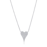 14K Yellow Gold Diamond Heart Necklace-Necklaces-aaron jewelry-WHITE GOLD-