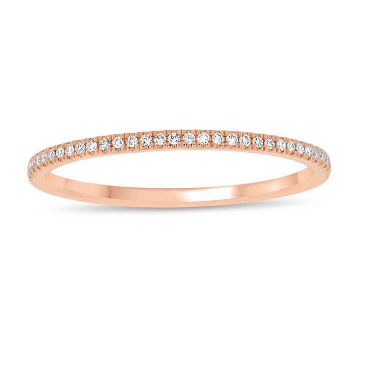 14K Rose Gold Diamond Eternity Band