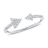 14K White Gold Diamond Open Cuff Triangle Ring-Rings-Maurice's Jewelers-WHITE GOLD-