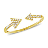 14K White Gold Diamond Open Cuff Triangle Ring-Rings-Maurice's Jewelers-YELLOW GOLD-