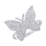 14k Rose Diamond Large Butterfly Ring