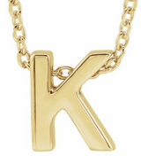 14K Yellow Plain Uppercase Initial Necklace-Necklaces-Maurice's Jewelers-K-