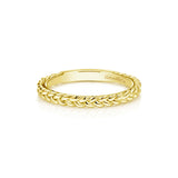 14K Yellow Gold Braided Stackable Band