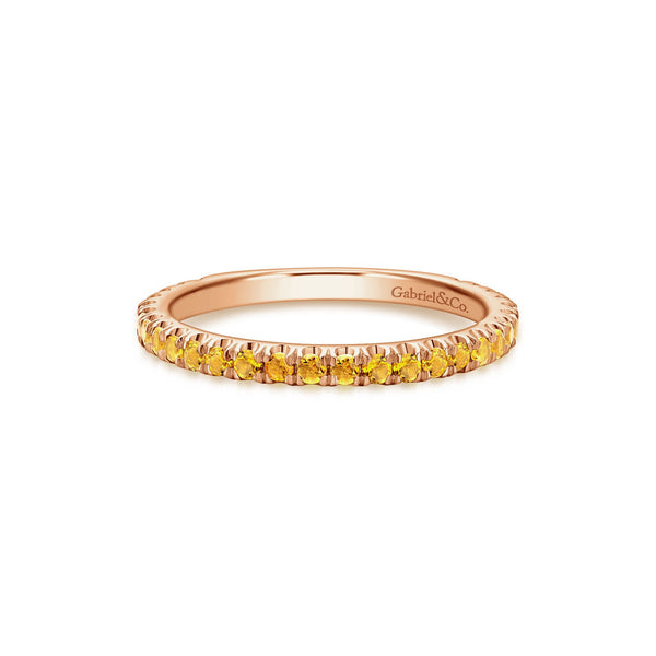 14K Rose Gold Citrine Band