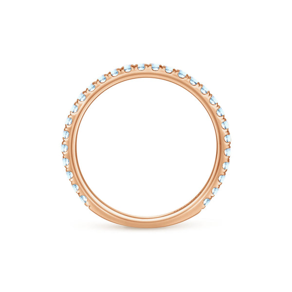 14K Rose Gold Sky Blue Topaz Band