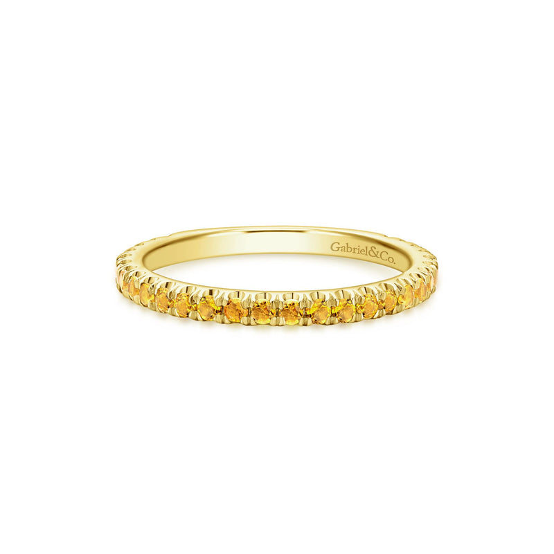 14K Yellow Gold Citrine Band