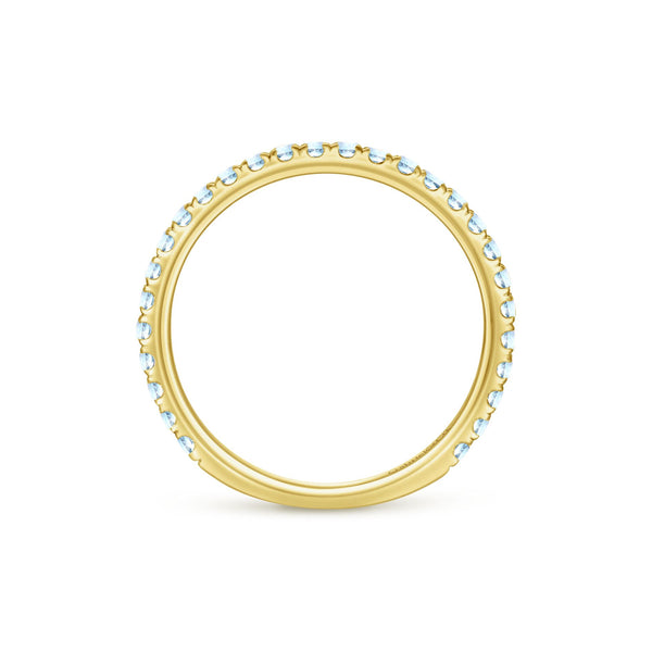 14K Yellow Gold Sky Blue Topaz Band