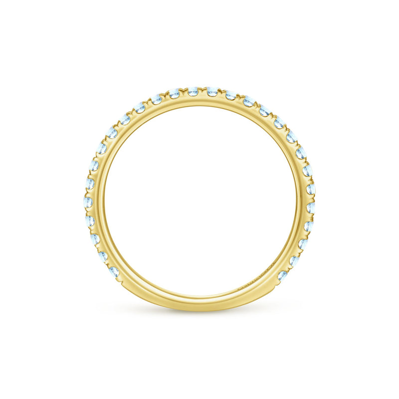 14K Yellow Gold Sky Blue Topaz Band