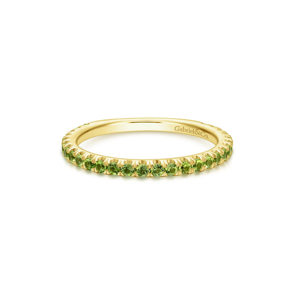 14K Yellow Gold Peridot Band