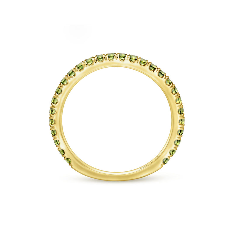 14K Yellow Gold Peridot Band