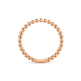 14K Rose Gold Beaded Stackable Band