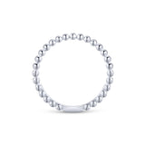 14K White Gold Beaded Stackable Band