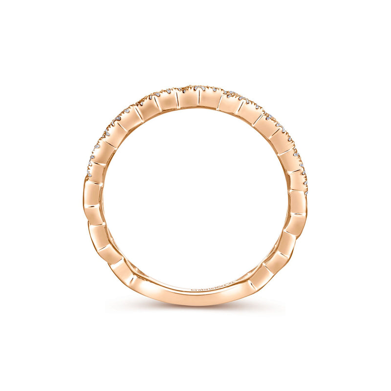 14K Rose Gold Diamond Fashion Band-Rings-gabriel & co-