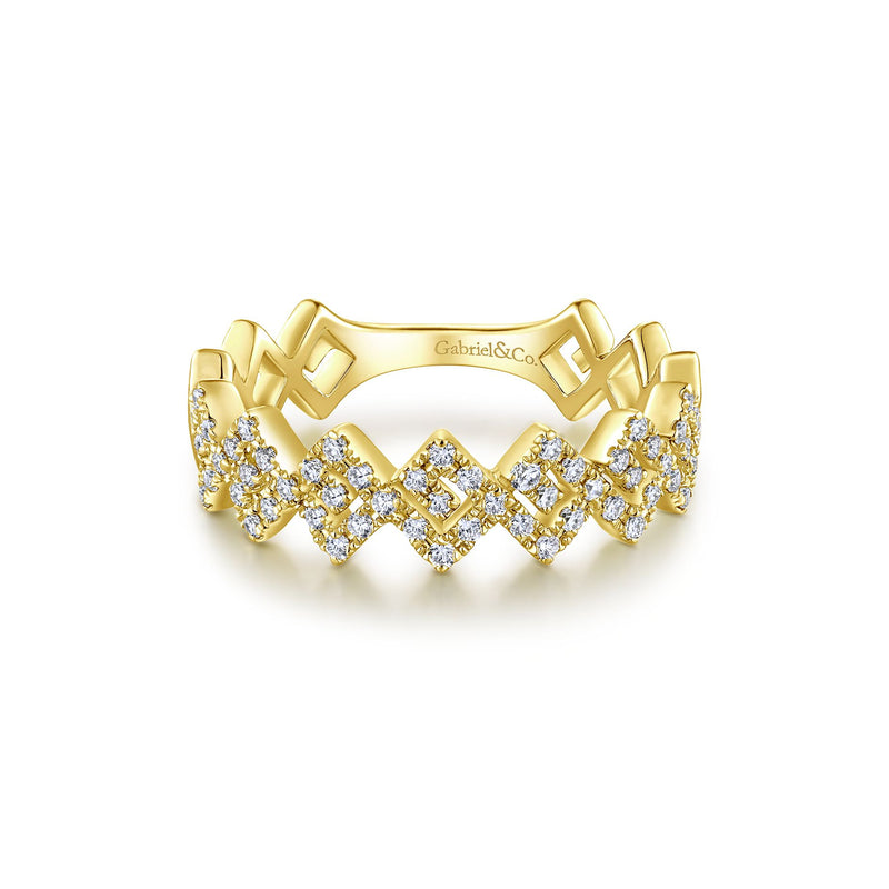 14K Yellow Gold Diamond Fashion Band-Rings-gabriel & co-