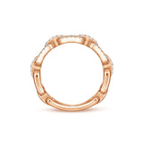 14K Rose Gold Diamond Open Link Ring-Rings-gabriel & co-