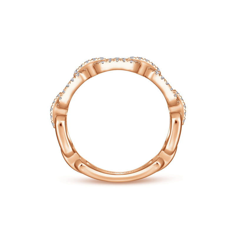 14K Rose Gold Diamond Open Link Ring